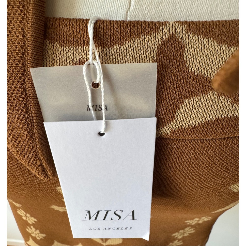 MISA Los Angeles Hali Top & Leni Skirt Set Floral Knit Halter Top Mini Skirt NWT - Picture 6 of 9